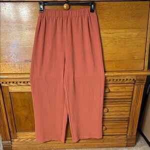 Loness Taracotta Wide Leg Textured Pull On Pants